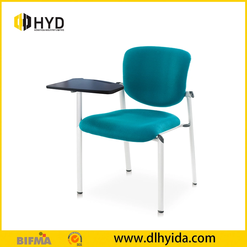 High Quality Clear Design Office Lecture Training Plastic Chair with Laptop Writing Table Attached in Office Chair