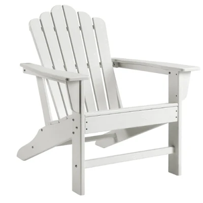 Cadeira Adirondack de jardim branca dobrável de luxo ao ar livre resina HDPE plástico