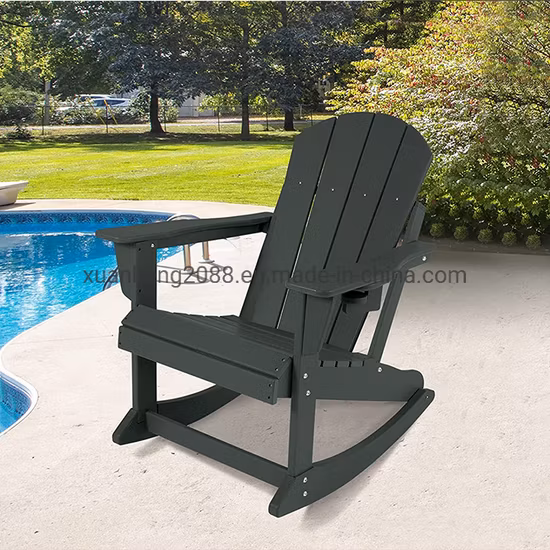 Cadeira Adirondack de jardim branca dobrável de luxo ao ar livre resina HDPE plástico