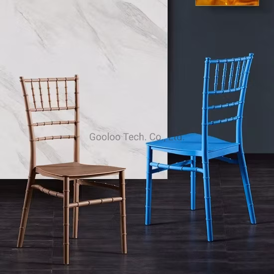 Cadeira empilhável de plástico PP hotel restaurante jantar Tiffany casamento Chiavari