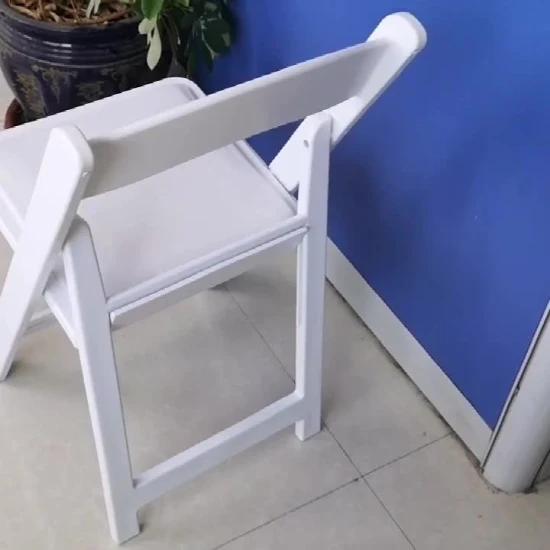 Cadeira dobrável de plástico branco cadeiras dobráveis ​​de resina para festa de hotel para casamento